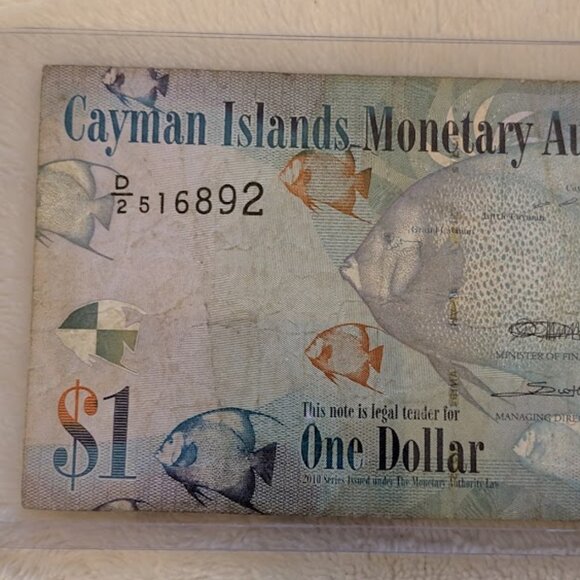 O8 2010 $1 CAYMAN ISLANDS MONETARY AUTHORITY BANK NOTE - Picture 3 of 6
